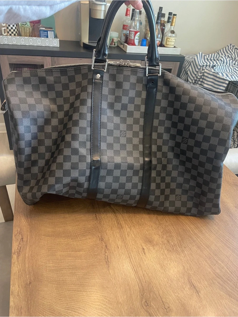 Classic Gray and black Checkerboard Weekender Bag